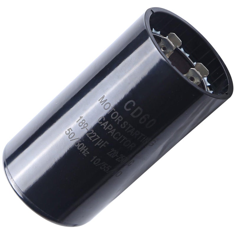 Seentech 189-227 uf/MFD 220-250 VAC ±20% CD60 Round Motor Start Capacitor 50/60 Hz AC Electric Motor Universal Fit for AC Motor Run or Fan Start and Cool or Heat Pump Air Conditioner - Image 1